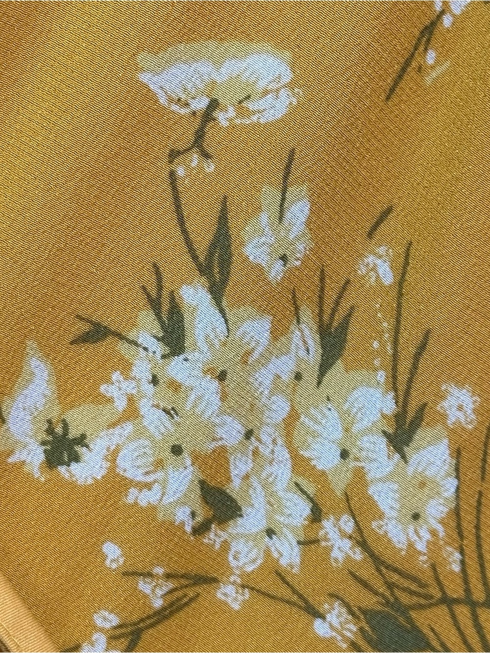 Madewell Mustard Yellow Floral Silk Wrap Midi Dress Size 6 - Picture 13 of 14